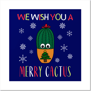 We Wish You A Merry Cactus - Cactus In Christmas Tree Pot Posters and Art